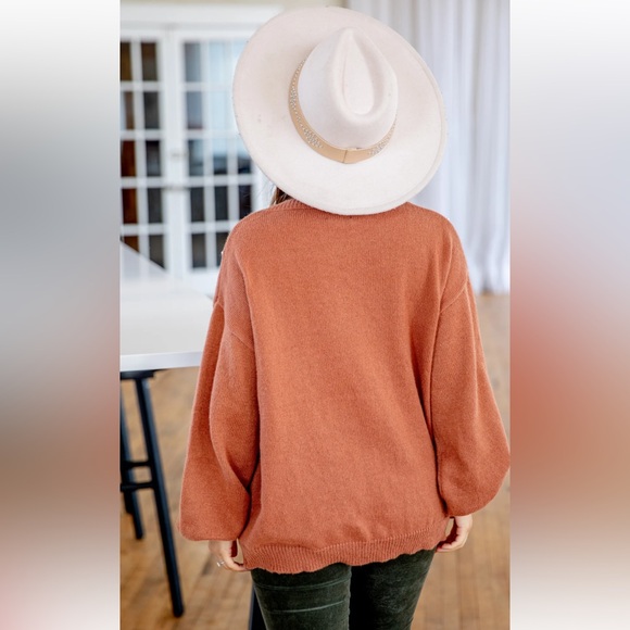 Large Chestnut Pearl Beaded Sweater - Picture 3 of 11